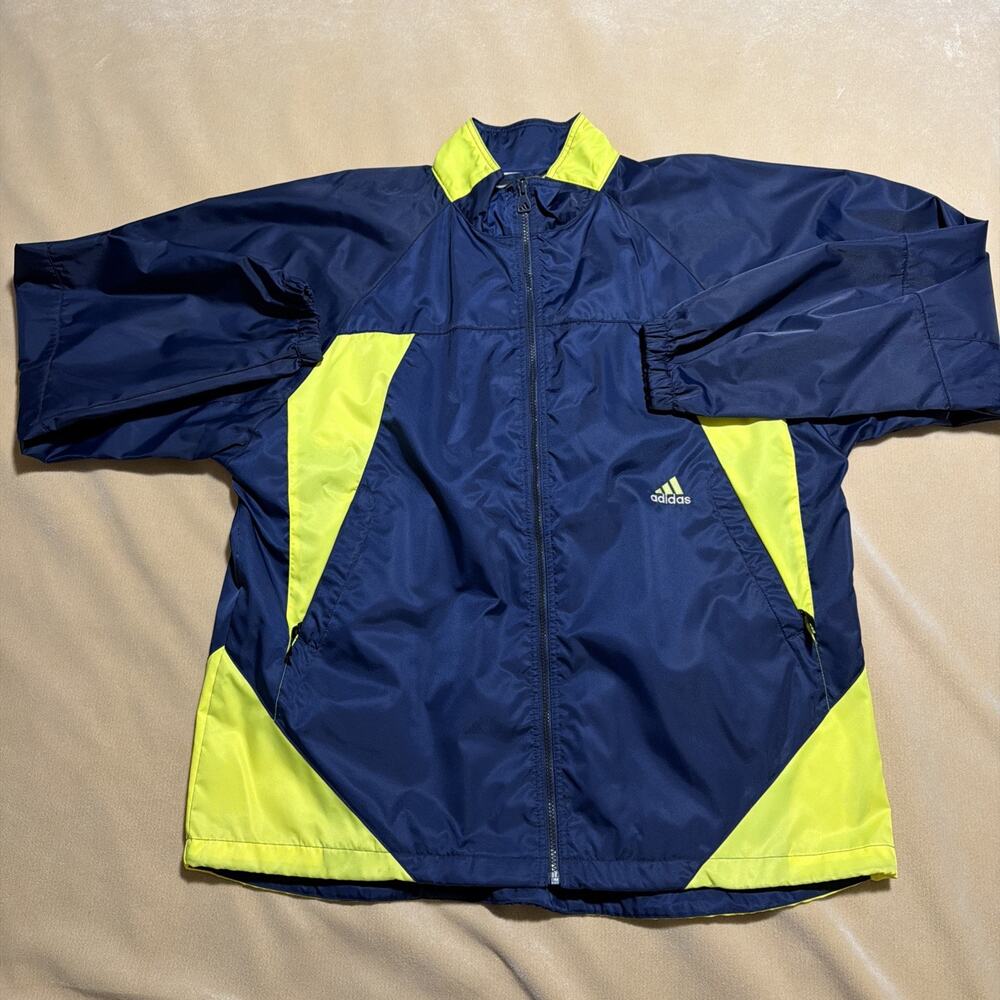 NEW !! 90's Adidas Men’s Windbreaker Waterproof Vintage Full Zip 90’s Size Large